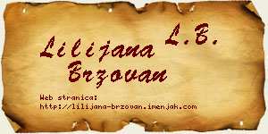 Lilijana Brzovan vizit kartica